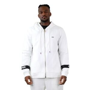 DCPL Tech Fleece Velcro Hoodie Zip Up White Streetwear Sweatshirt